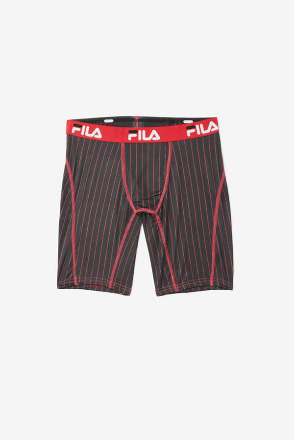 Fila Pinstripe Design Men's Boxer - Black,NZ 706-51784